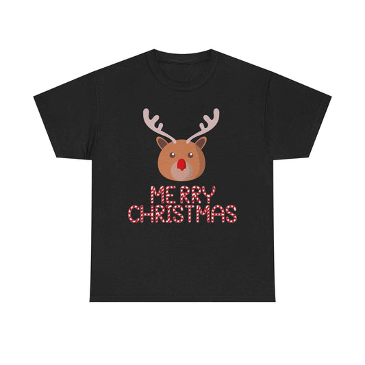 Cotton Shirt: Merry Christmas Reindeer Unisex - Eraya Studio