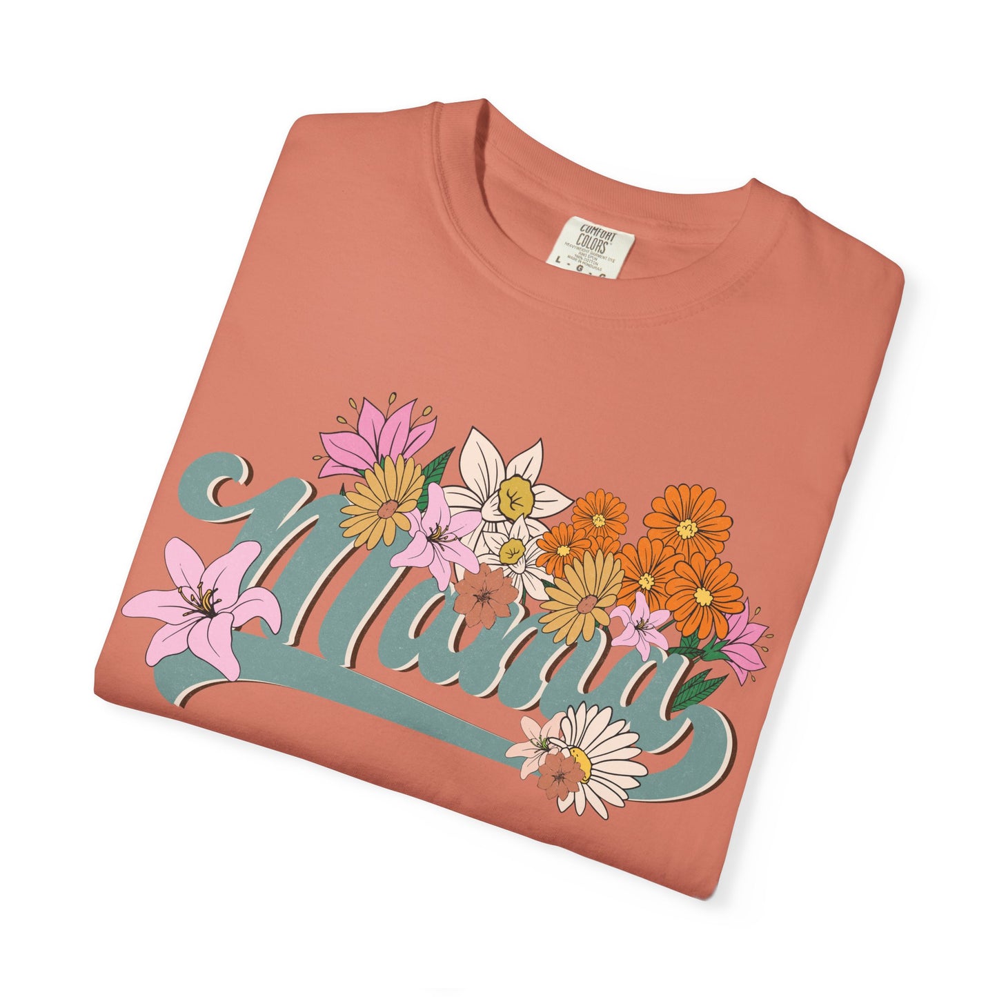 Mom Retro Flowers T-Shirt - Personalised Mother's Day Gift for Mama