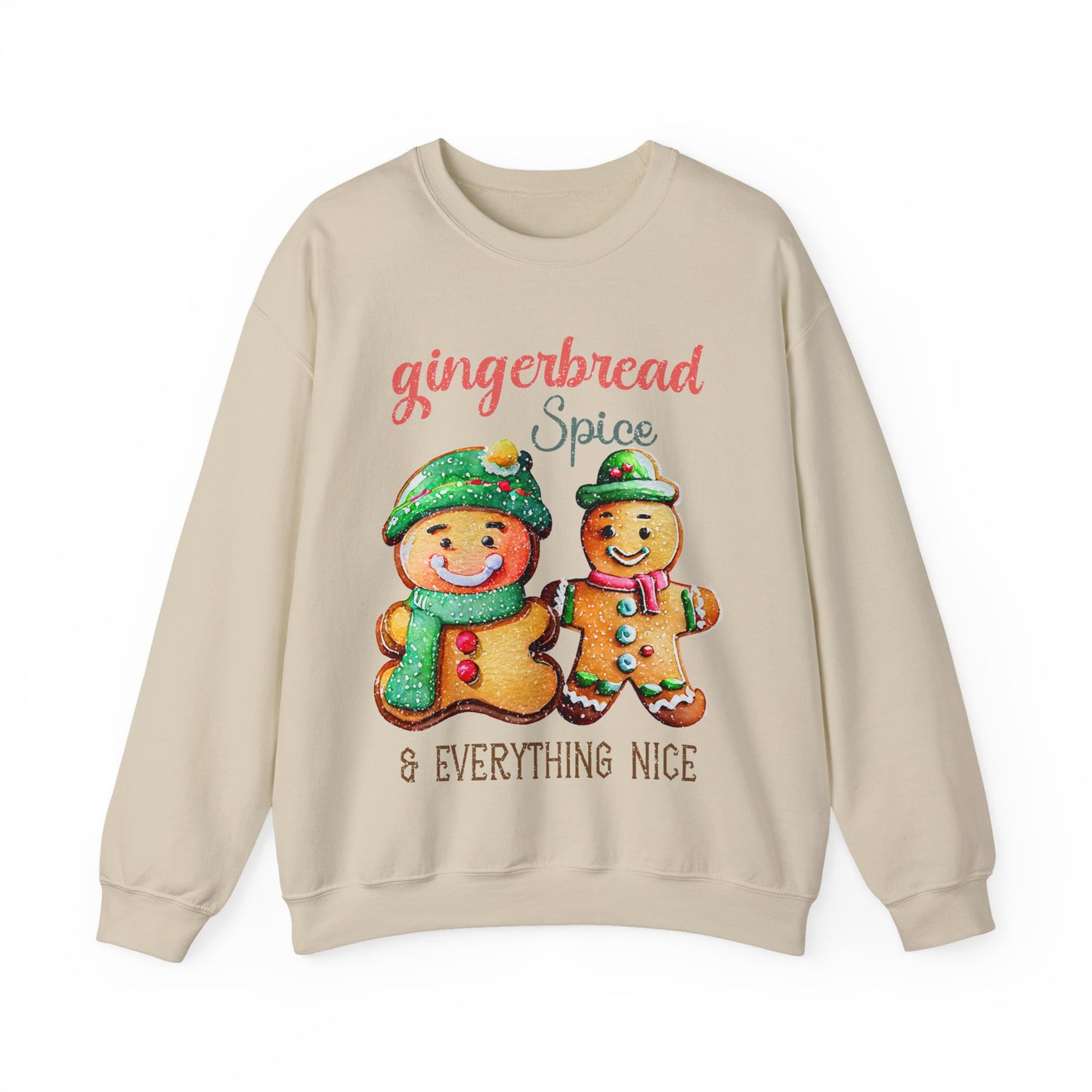 Sweet Gingerbread Design Unisex Sweater Crewneck Sweatshirt Gifts for Him Gift for Her Sweatshirt  Gingerbread Design Christmas Sweater
