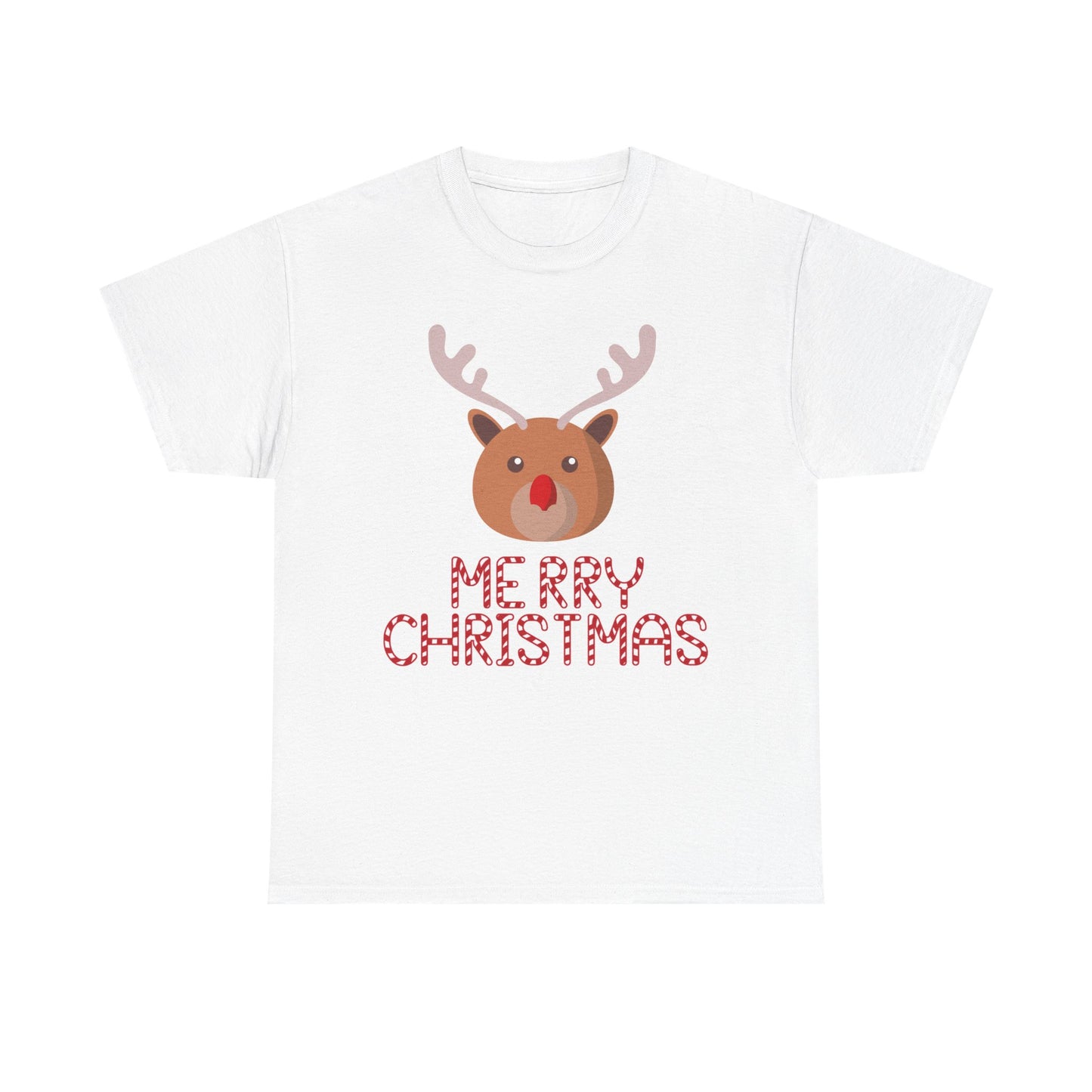 Merry Christmas Reindeer Customized Unisex Heavy Cotton Tee Gift for Him Customized Heavy Cotton Gift for Her Christmas Gift Holiday Treats