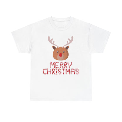 Merry Christmas Reindeer Customized Unisex Heavy Cotton Tee Gift for Him Customized Heavy Cotton Gift for Her Christmas Gift Holiday Treats