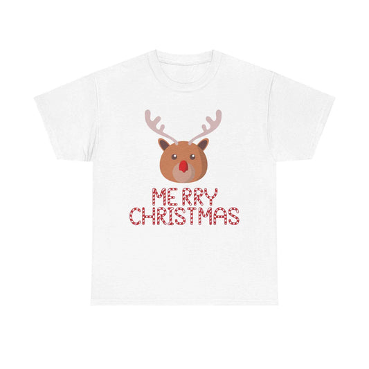 Cotton Shirt: Merry Christmas Reindeer Unisex - Eraya Studio