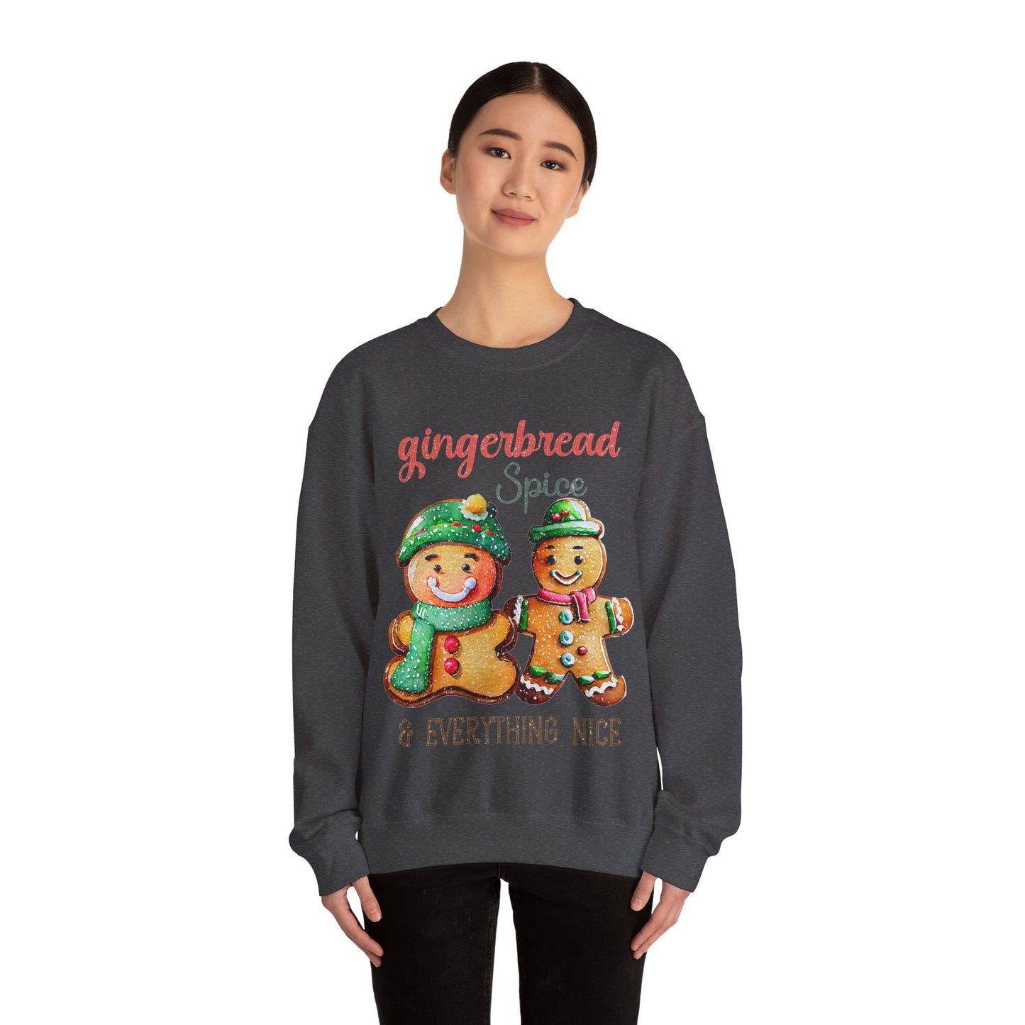 Sweet Gingerbread Design Unisex Sweater Crewneck Sweatshirt Gifts for Him Gift for Her Sweatshirt  Gingerbread Design Christmas Sweater