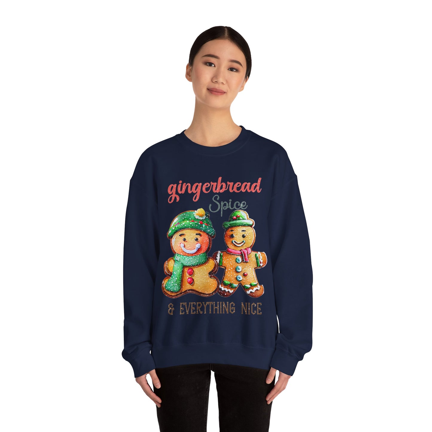 Sweet Gingerbread Design Unisex Sweater Crewneck Sweatshirt Gifts for Him Gift for Her Sweatshirt  Gingerbread Design Christmas Sweater
