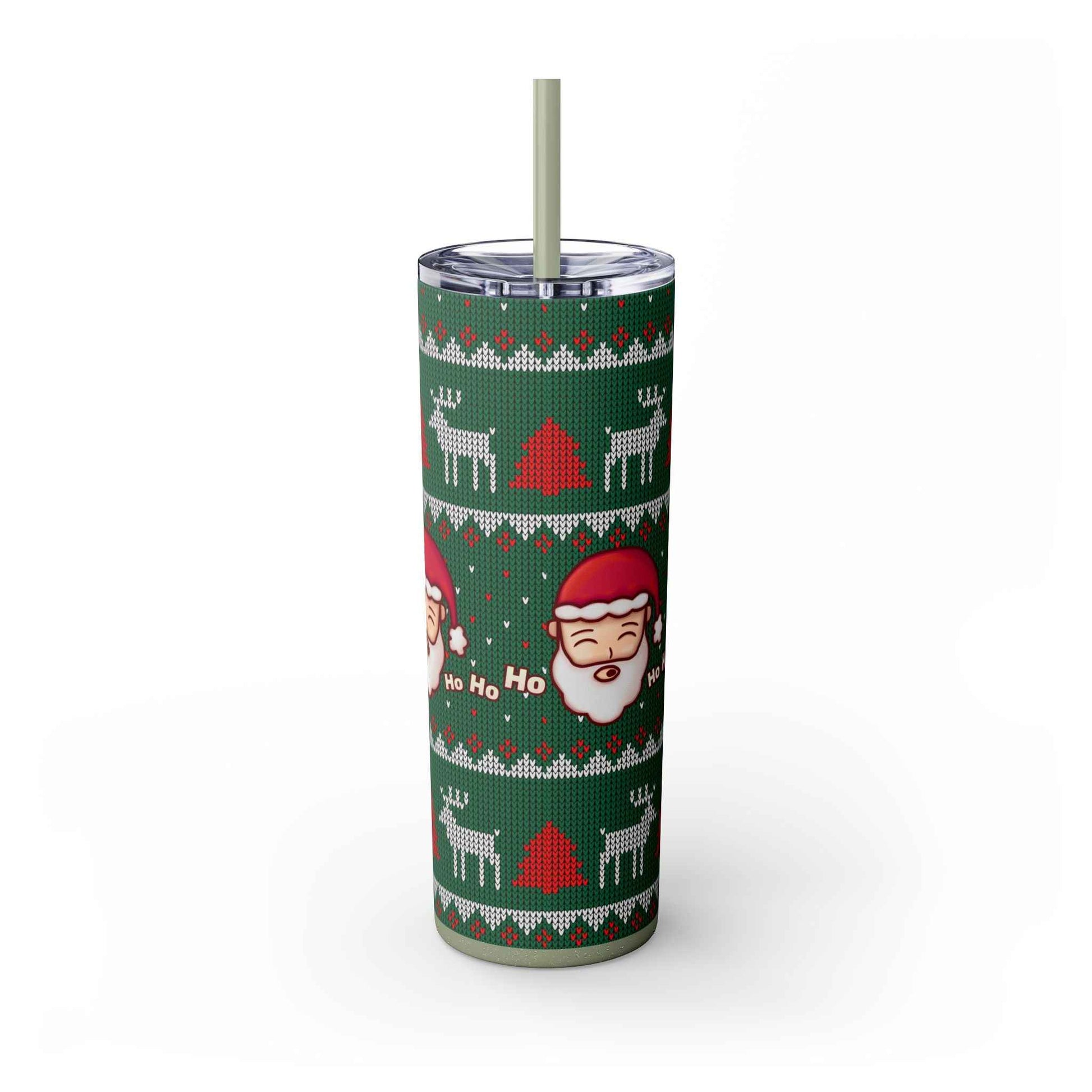 20oz Slim Tumbler: Green Santa-Claus Christmas - Eraya Studio