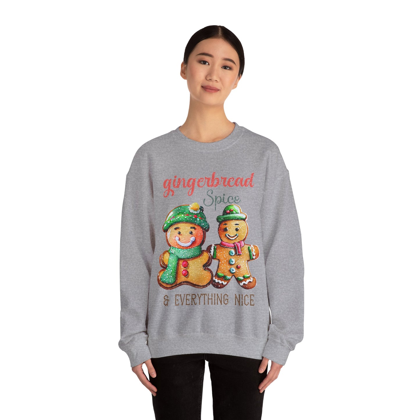 Sweet Gingerbread Design Unisex Sweater Crewneck Sweatshirt Gifts for Him Gift for Her Sweatshirt  Gingerbread Design Christmas Sweater