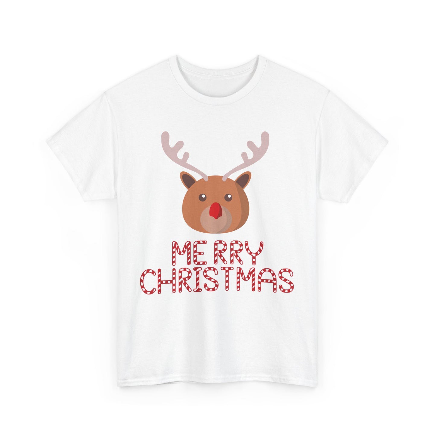 Merry Christmas Reindeer Customized Unisex Heavy Cotton Tee Gift for Him Customized Heavy Cotton Gift for Her Christmas Gift Holiday Treats