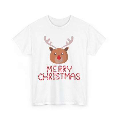 Merry Christmas Reindeer Customized Unisex Heavy Cotton Tee Gift for Him Customized Heavy Cotton Gift for Her Christmas Gift Holiday Treats