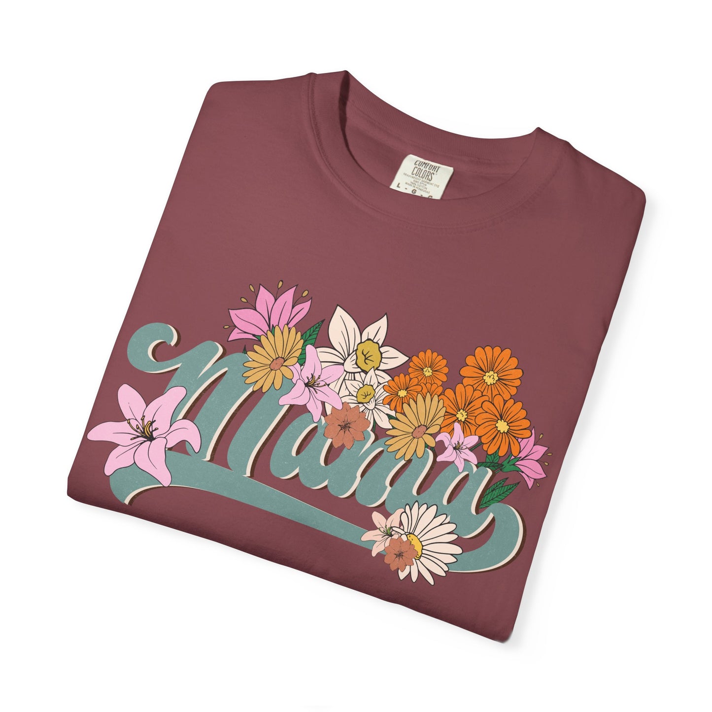 Mom Retro Flowers T-Shirt - Personalised Mother's Day Gift for Mama