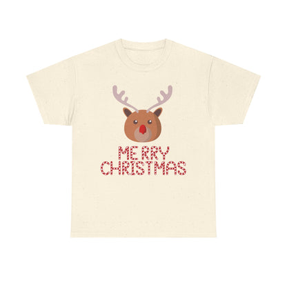 Merry Christmas Reindeer Customized Unisex Heavy Cotton Tee Gift for Him Customized Heavy Cotton Gift for Her Christmas Gift Holiday Treats