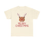 Merry Christmas Reindeer Customized Unisex Heavy Cotton Tee Gift for Him Customized Heavy Cotton Gift for Her Christmas Gift Holiday Treats