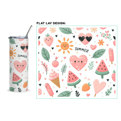 20oz. Slim Tumbler: Summer - Eraya Studio