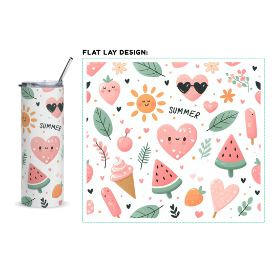 20oz. Slim Tumbler: Summer - Eraya Studio