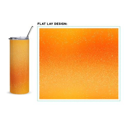 20oz. Slim Tumbler: Vibrant Orange Glitter - Eraya Studio