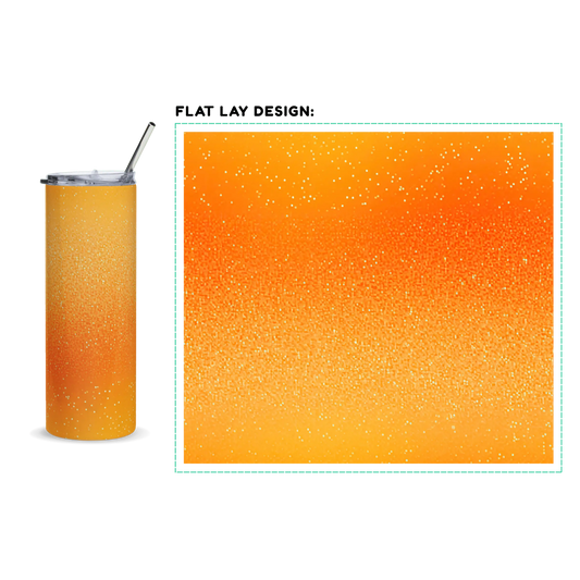 20oz. Slim Tumbler: Vibrant Orange Glitter - Eraya Studio