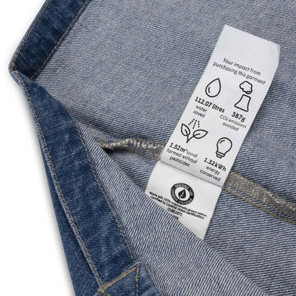 Organic Denim Tote Bag: Radiate Positivity - Eraya Studio