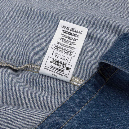 Organic Denim Tote Bag: Radiate Positivity - Eraya Studio