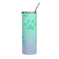 20oz. Slim Tumbler: Glitter Dog Paw - Eraya Studio